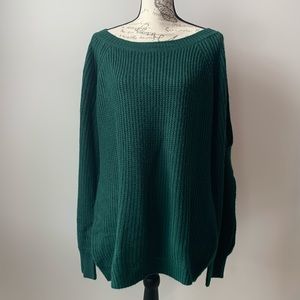 Vine & Love Fuzzy Cold-Shoulder Sweater